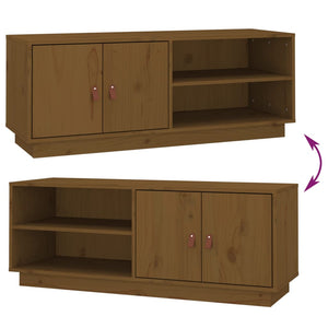 TV-Schrank Honigbraun Massivholz Kiefer 105 cm
