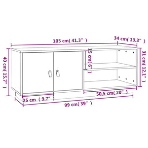TV-Schrank Honigbraun Massivholz Kiefer 105 cm