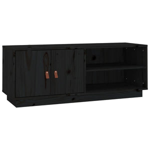 Schwarzer TV-Schrank Kiefer Massivholz 105cm