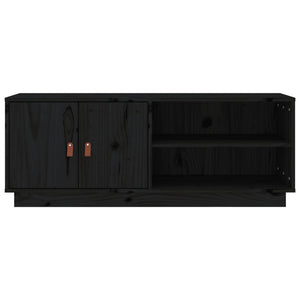 Schwarzer TV-Schrank Kiefer Massivholz 105cm