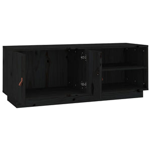 Schwarzer TV-Schrank Kiefer Massivholz 105cm