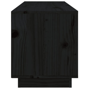 Schwarzer TV-Schrank Kiefer Massivholz 105cm