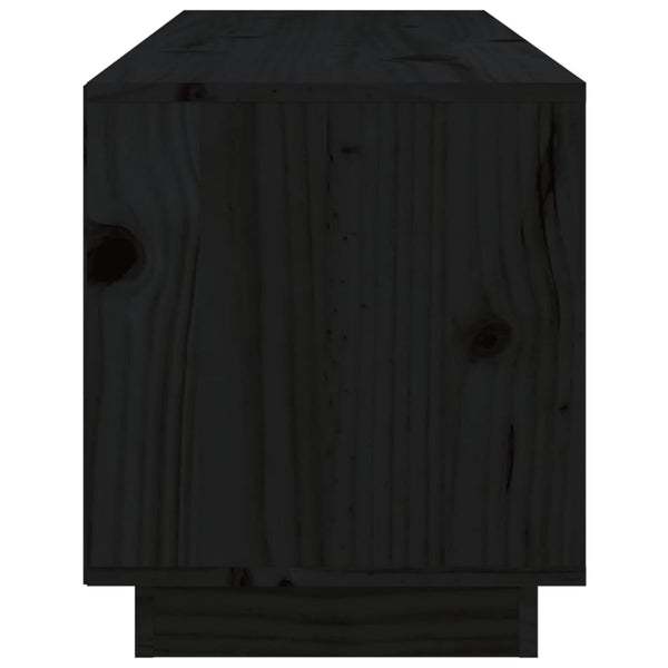 Schwarzer TV-Schrank Kiefer Massivholz 105cm