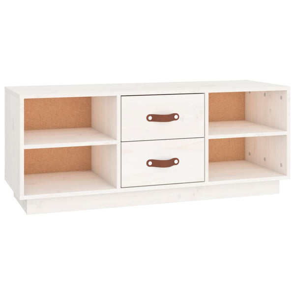 Weißer TV-Schrank Kiefer Massivholz 100cm