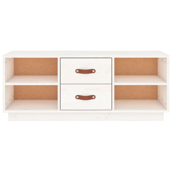 Weißer TV-Schrank Kiefer Massivholz 100cm