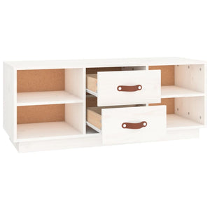 Weißer TV-Schrank Kiefer Massivholz 100cm
