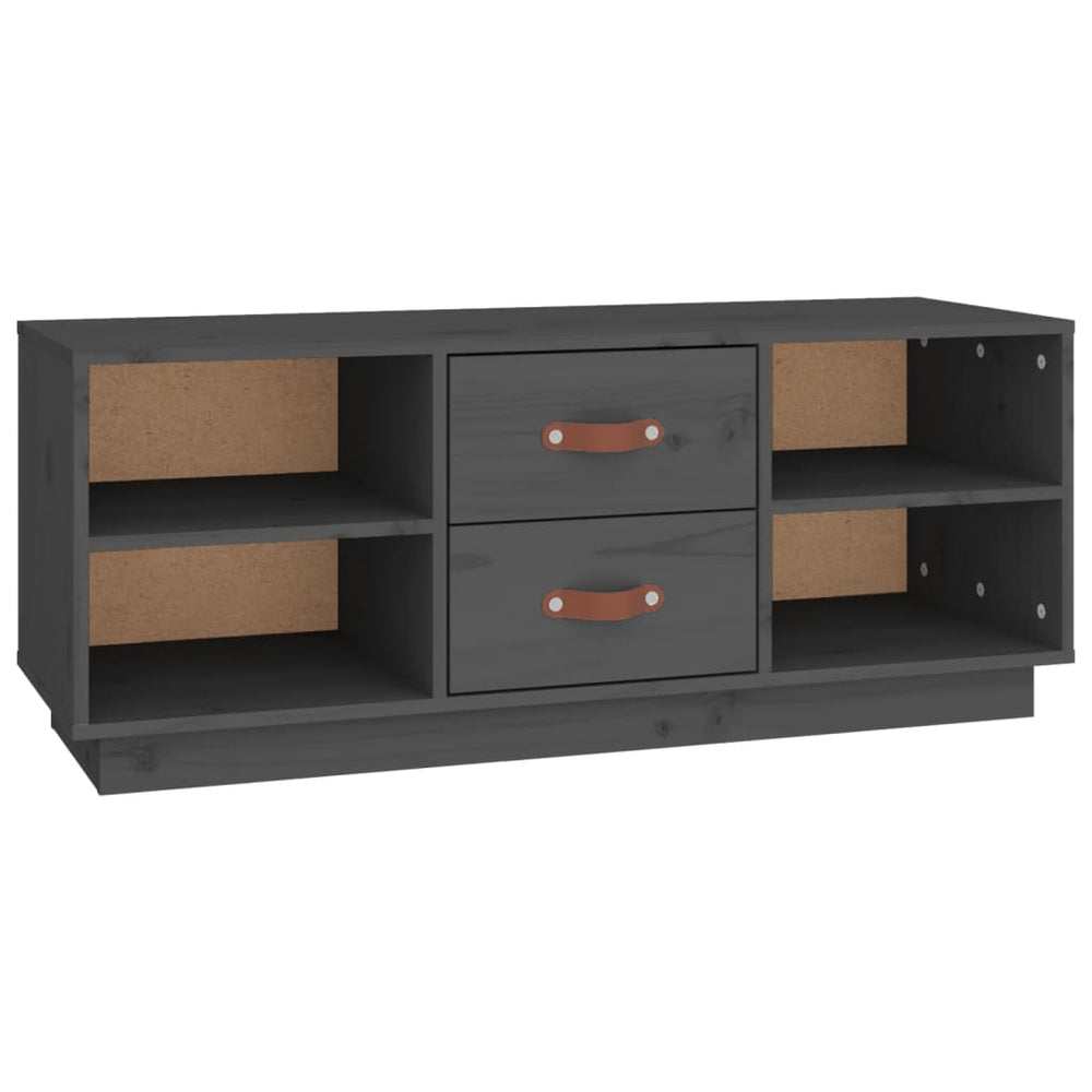 Grauer TV-Schrank 100 cm aus Kiefernholz