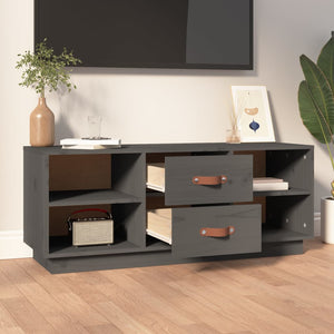 Grauer TV-Schrank 100 cm aus Kiefernholz