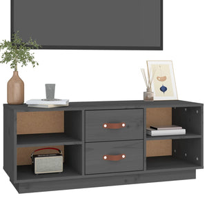 Grauer TV-Schrank 100 cm aus Kiefernholz