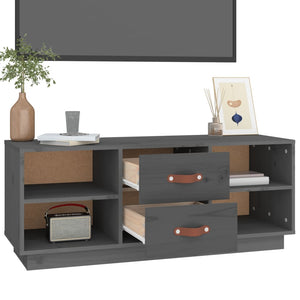 Grauer TV-Schrank 100 cm aus Kiefernholz