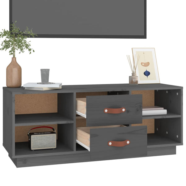 Grauer TV-Schrank 100 cm aus Kiefernholz