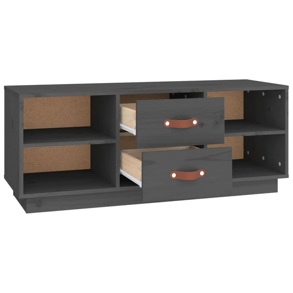 Grauer TV-Schrank 100 cm aus Kiefernholz