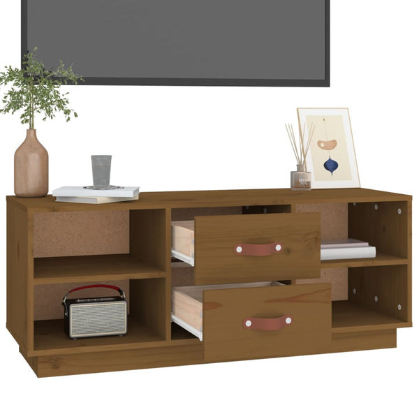 TV-Schrank Honigbraun 100 cm Massivholz