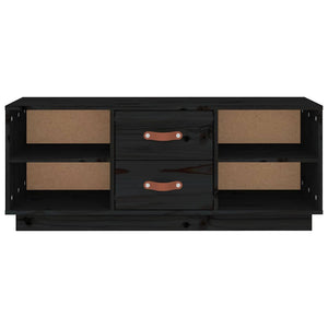 Schwarzer TV-Schrank 100cm Kiefer Massivholz
