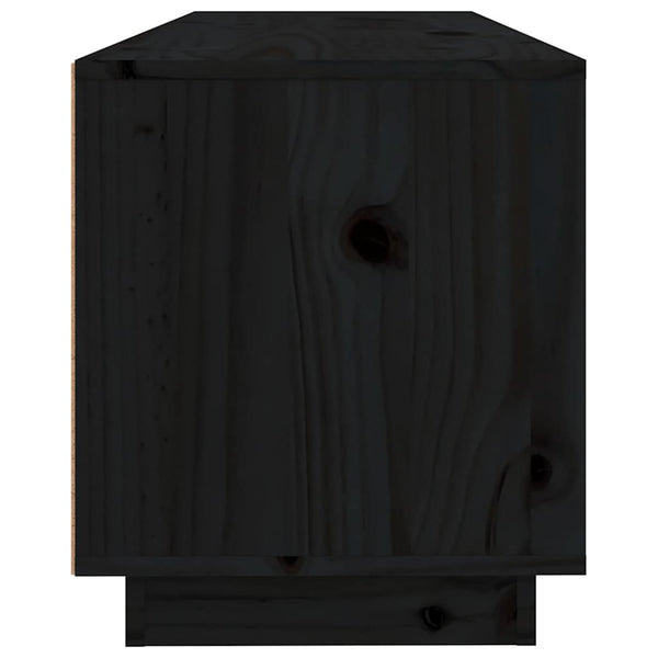 Schwarzer TV-Schrank 100cm Kiefer Massivholz