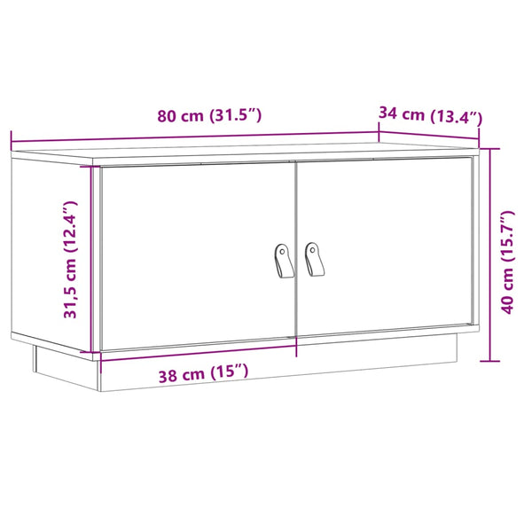 TV-Schrank 80cm Kiefer Massivholz