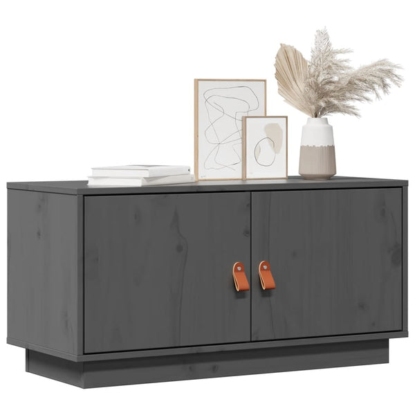 Grauer TV-Schrank 80 cm aus Kiefernholz