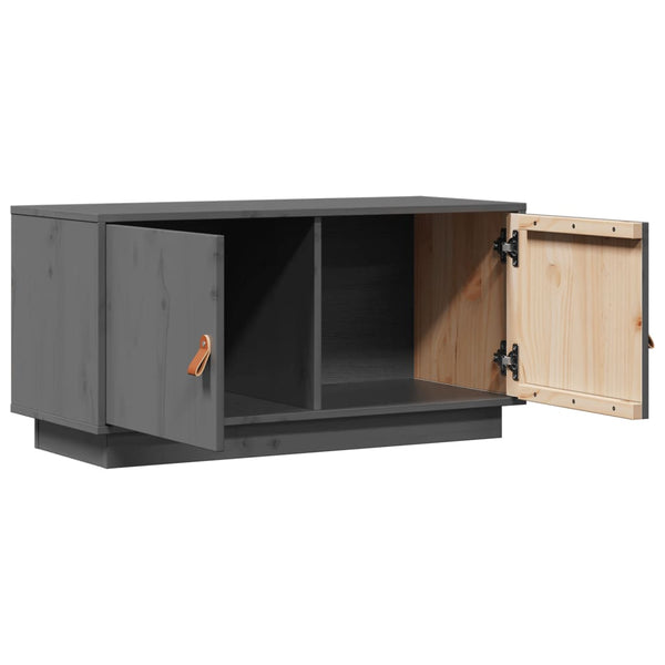 Grauer TV-Schrank 80 cm aus Kiefernholz