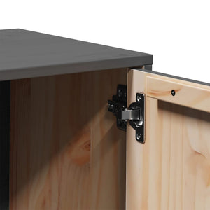 Grauer TV-Schrank 80 cm aus Kiefernholz
