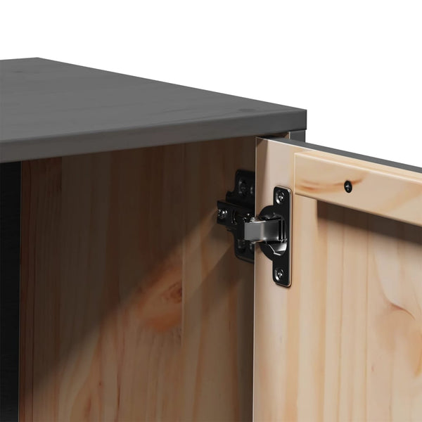 Grauer TV-Schrank 80 cm aus Kiefernholz