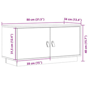 Grauer TV-Schrank 80 cm aus Kiefernholz