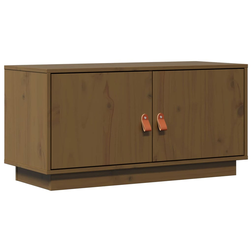 TV-Schrank Honigbraun Kiefer Massivholz 80 cm