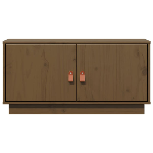 TV-Schrank Honigbraun Kiefer Massivholz 80 cm