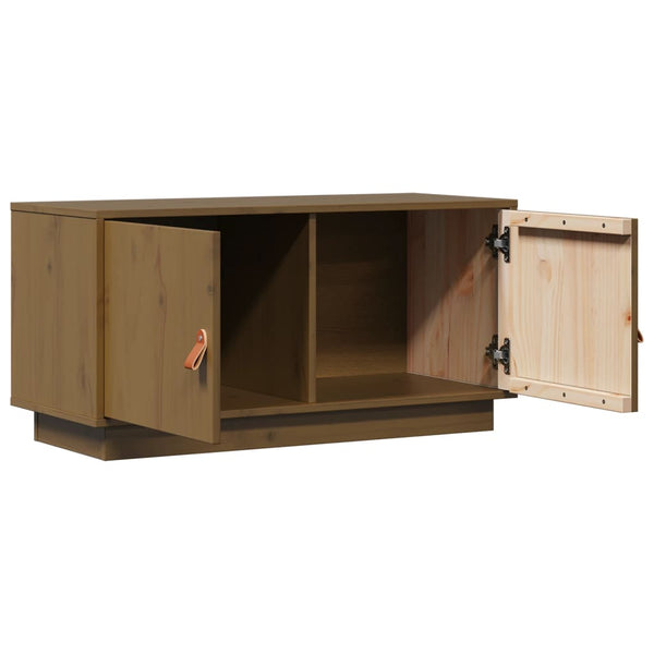 TV-Schrank Honigbraun Kiefer Massivholz 80 cm