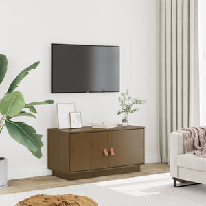 TV-Schrank Honigbraun Kiefer Massivholz 80 cm