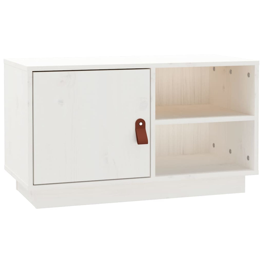 Weißer TV-Schrank Kiefer Massivholz 70cm