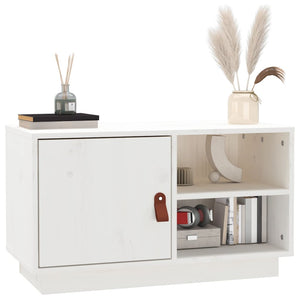 Weißer TV-Schrank Kiefer Massivholz 70cm