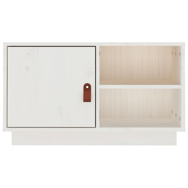 Weißer TV-Schrank Kiefer Massivholz 70cm