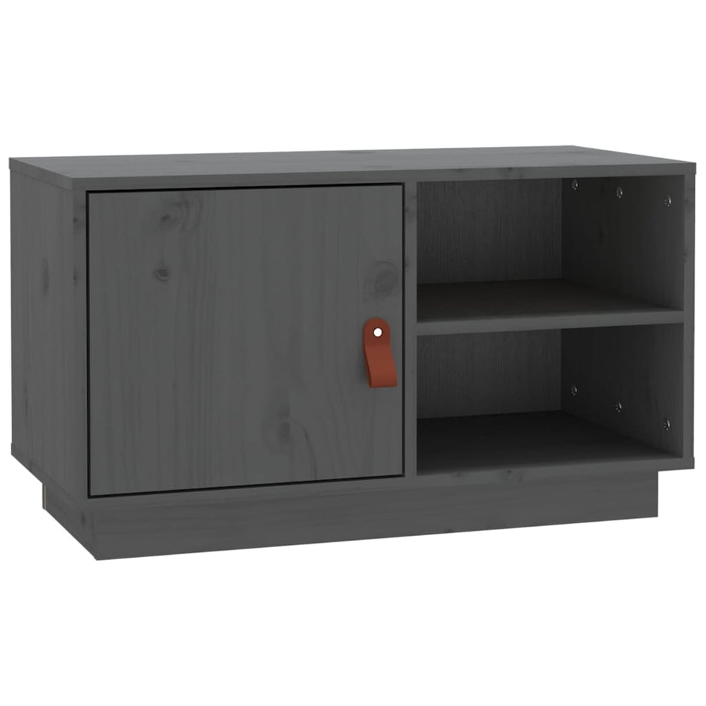 Grauer TV-Schrank 70 cm Kiefer Massivholz