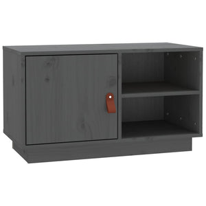 Grauer TV-Schrank 70 cm Kiefer Massivholz