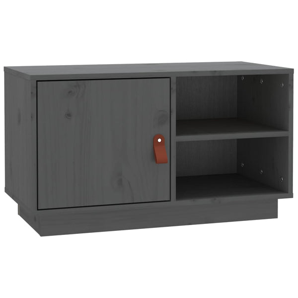 Grauer TV-Schrank 70 cm Kiefer Massivholz
