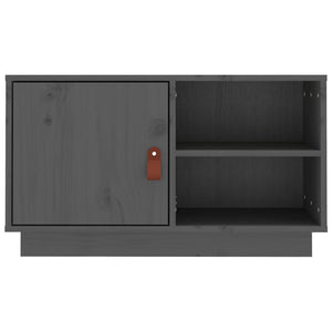 Grauer TV-Schrank 70 cm Kiefer Massivholz