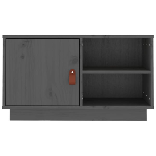 Grauer TV-Schrank 70 cm Kiefer Massivholz