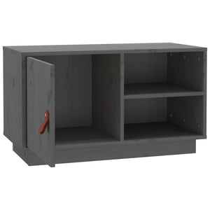 Grauer TV-Schrank 70 cm Kiefer Massivholz