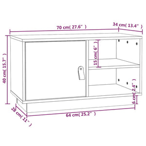 Grauer TV-Schrank 70 cm Kiefer Massivholz