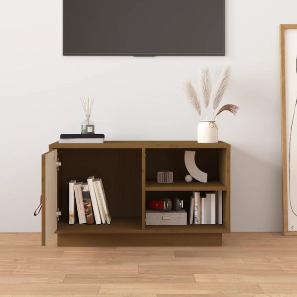 TV-Schrank Honigbraun Kiefer Massivholz 70 cm