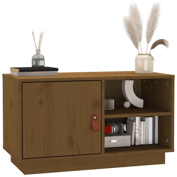 TV-Schrank Honigbraun Kiefer Massivholz 70 cm