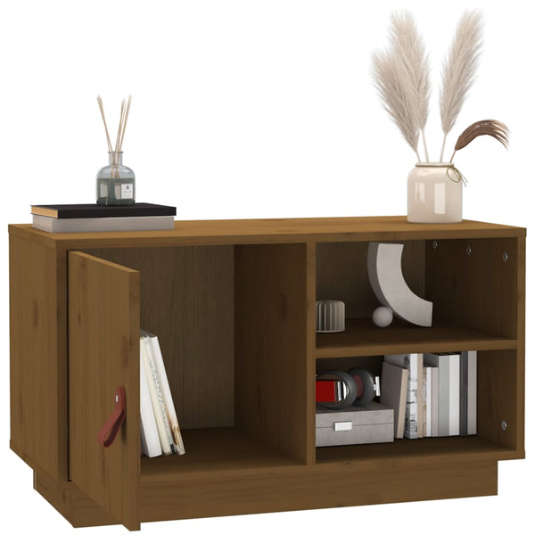 TV-Schrank Honigbraun Kiefer Massivholz 70 cm
