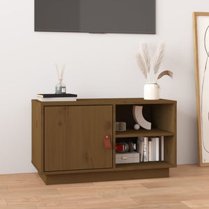 TV-Schrank Honigbraun Kiefer Massivholz 70 cm