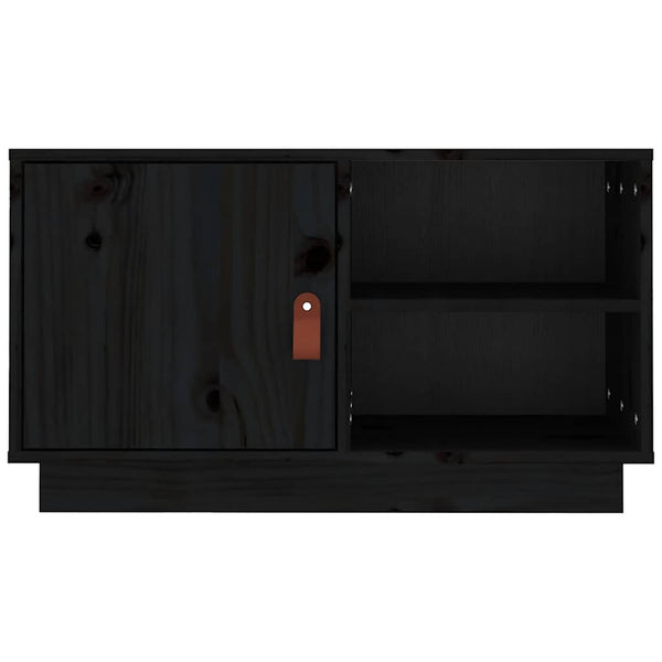 vidaXL Meuble TV Noir 70x34x40 cm Bois de pin massif