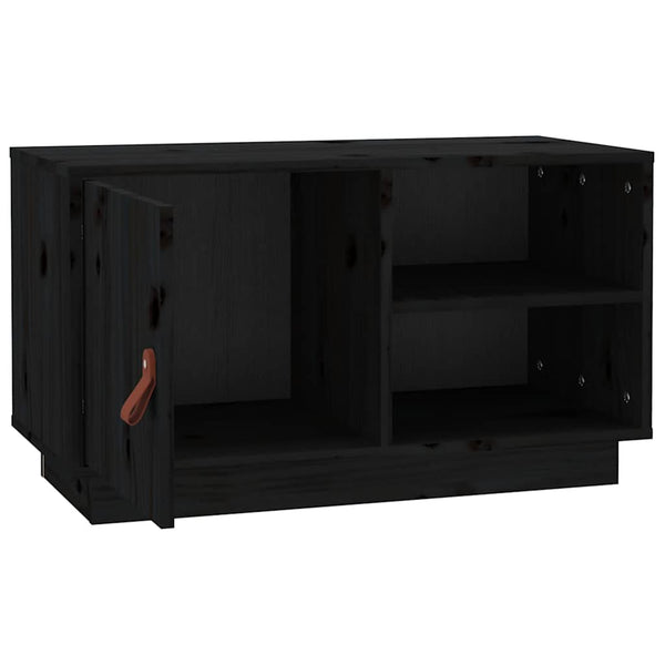 vidaXL Meuble TV Noir 70x34x40 cm Bois de pin massif