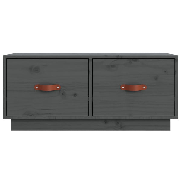 Grauer TV-Schrank 80 cm Kiefer Massivholz