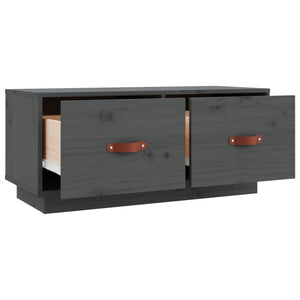 Grauer TV-Schrank 80 cm Kiefer Massivholz