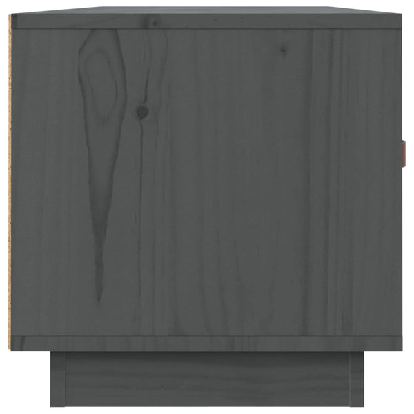 Grauer TV-Schrank 80 cm Kiefer Massivholz