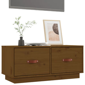 TV-Schrank Honigbraun Massivholz Kiefer 80cm