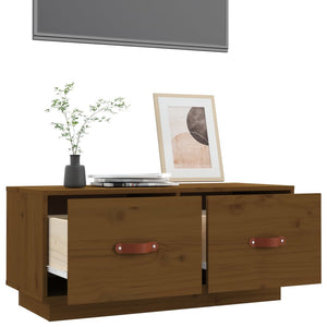 TV-Schrank Honigbraun Massivholz Kiefer 80cm